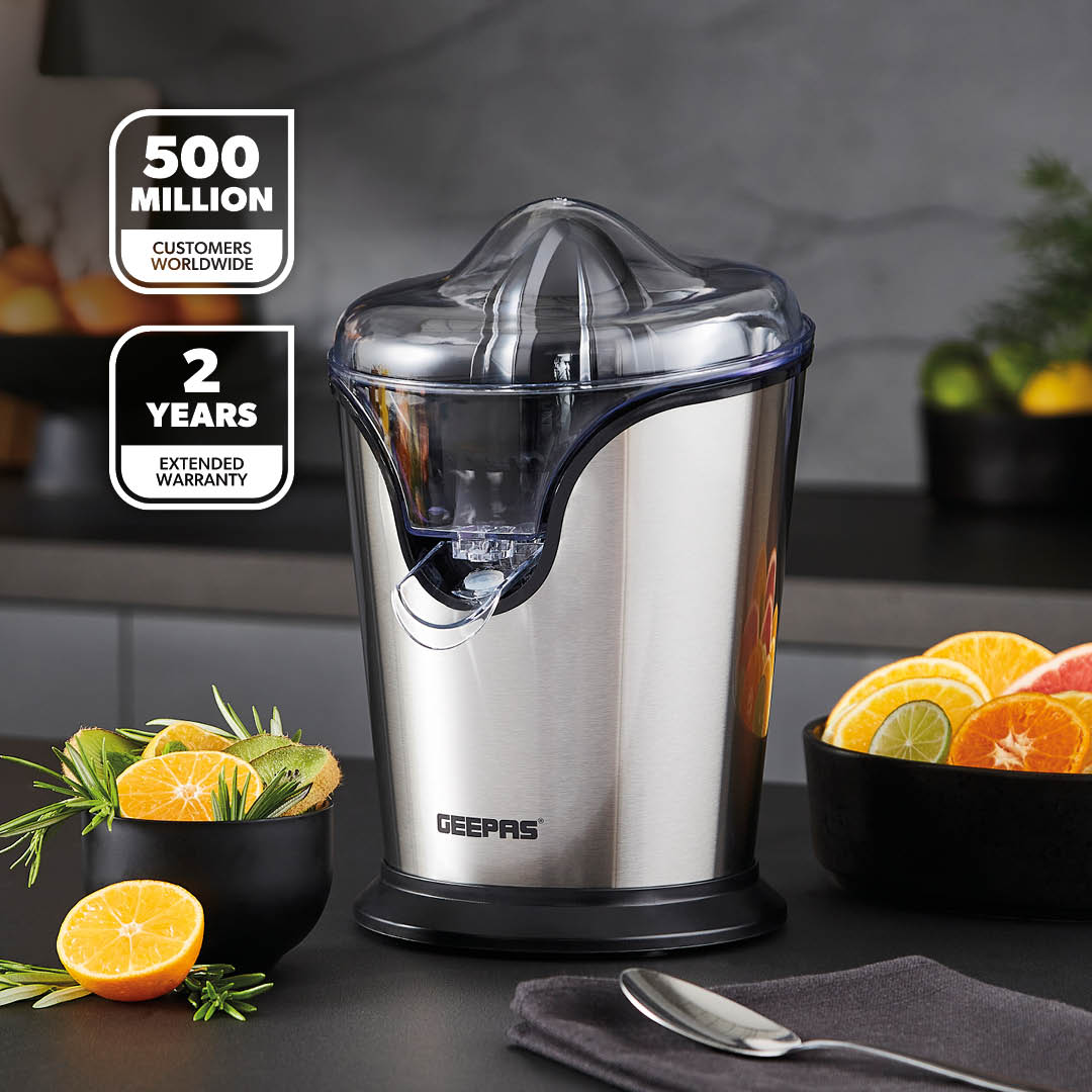 100W Silver Electric Juice Maker & Citrus Squeezer