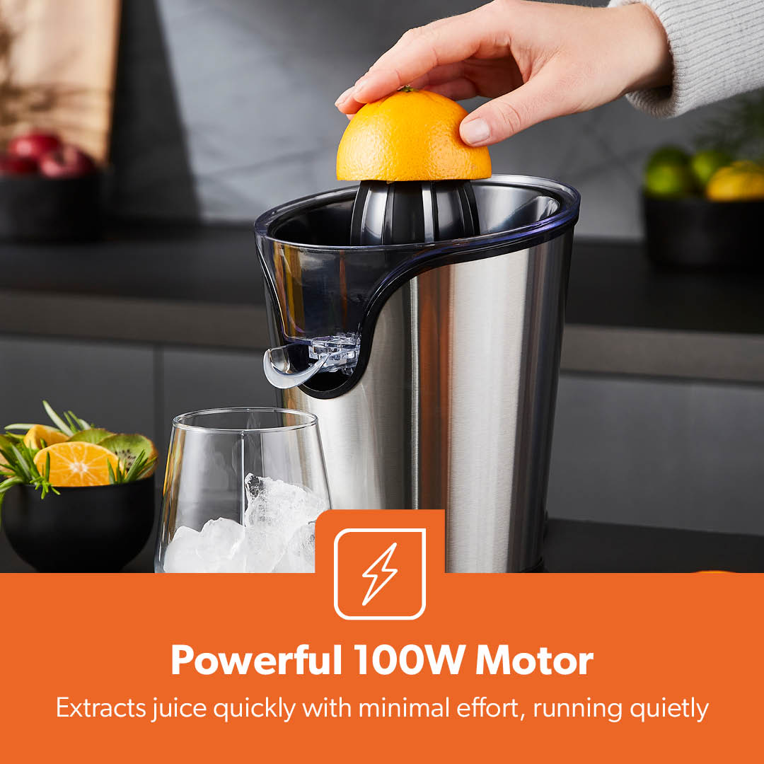 100W Silver Electric Juice Maker & Citrus Squeezer