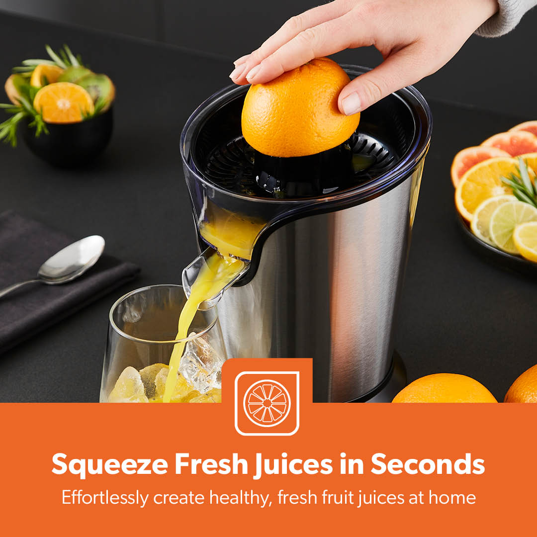100W Silver Electric Juice Maker & Citrus Squeezer