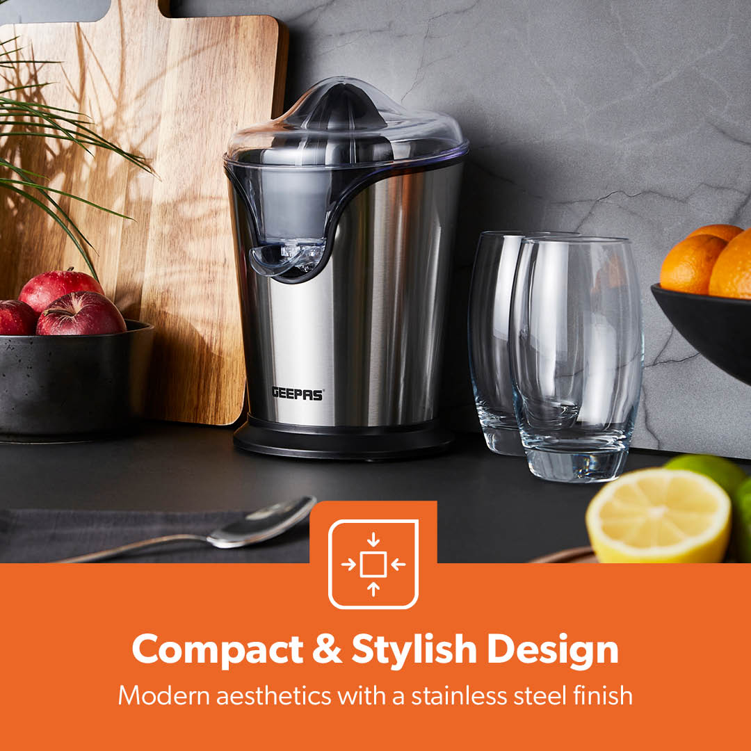 100W Silver Electric Juice Maker & Citrus Squeezer