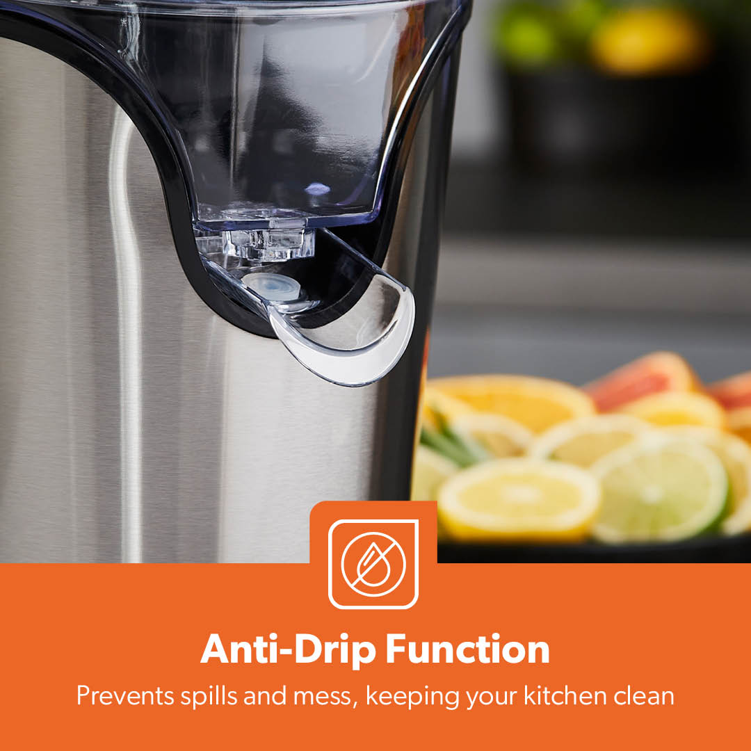 100W Silver Electric Juice Maker & Citrus Squeezer