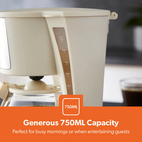 750ml Filter Drip Coffee Machine In Cream