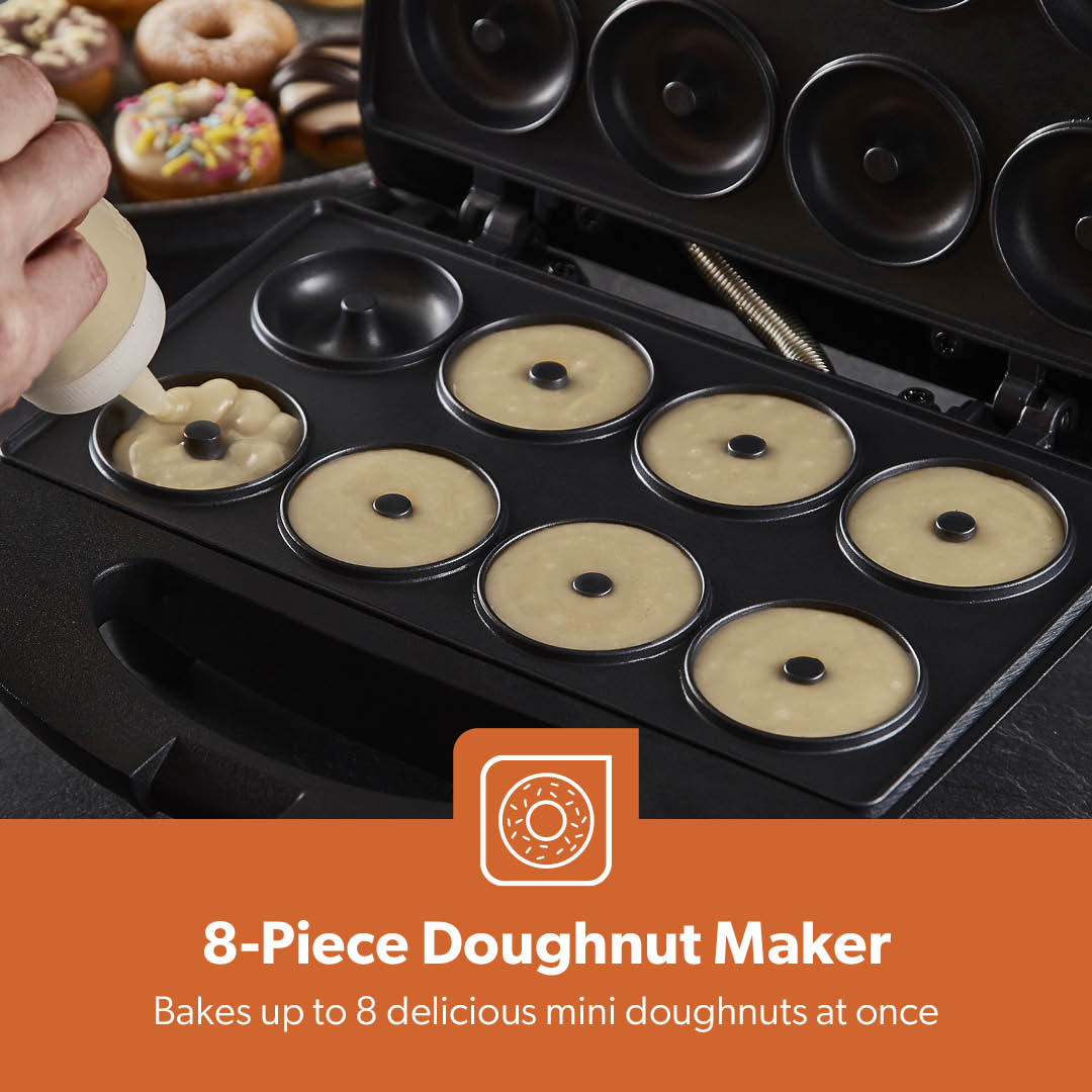8-Hole Non-Stick Stainless Steel Doughnut Maker Machine