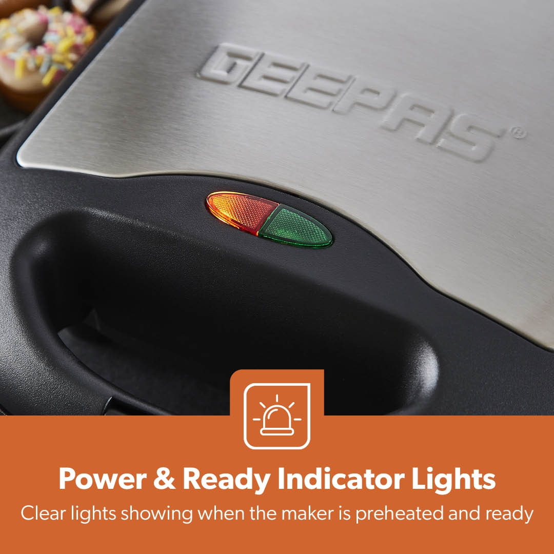 8-Hole Non-Stick Stainless Steel Doughnut Maker Machine