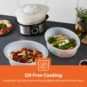 3-Tier Electric Stainless Steel Food Steamer and Cooker 12L