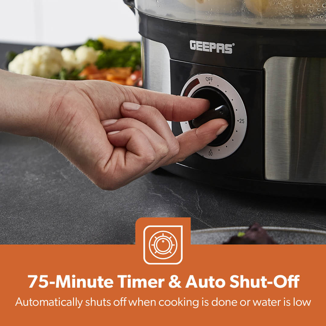 3-Tier Electric Stainless Steel Food Steamer and Cooker 12L