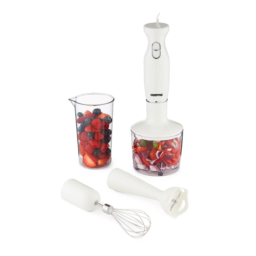 4-in-1 White Hand Blender with Electric Whisk