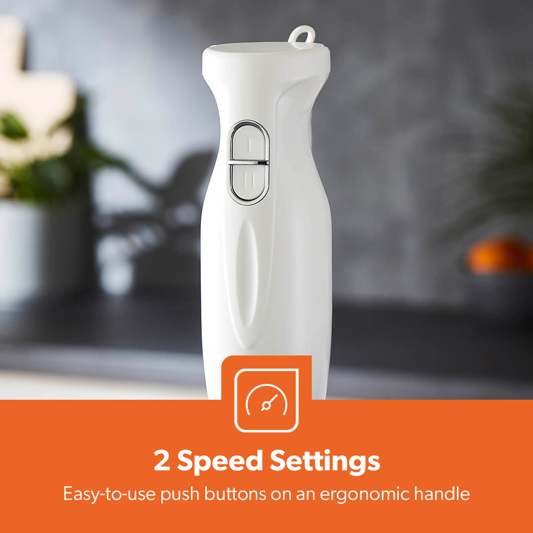 4-in-1 White Hand Blender with Electric Whisk