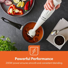 4-in-1 White Hand Blender with Electric Whisk