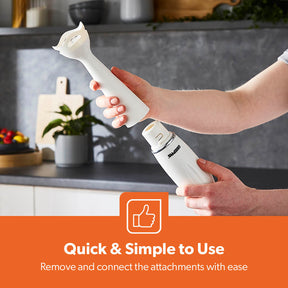 4-in-1 White Hand Blender with Electric Whisk