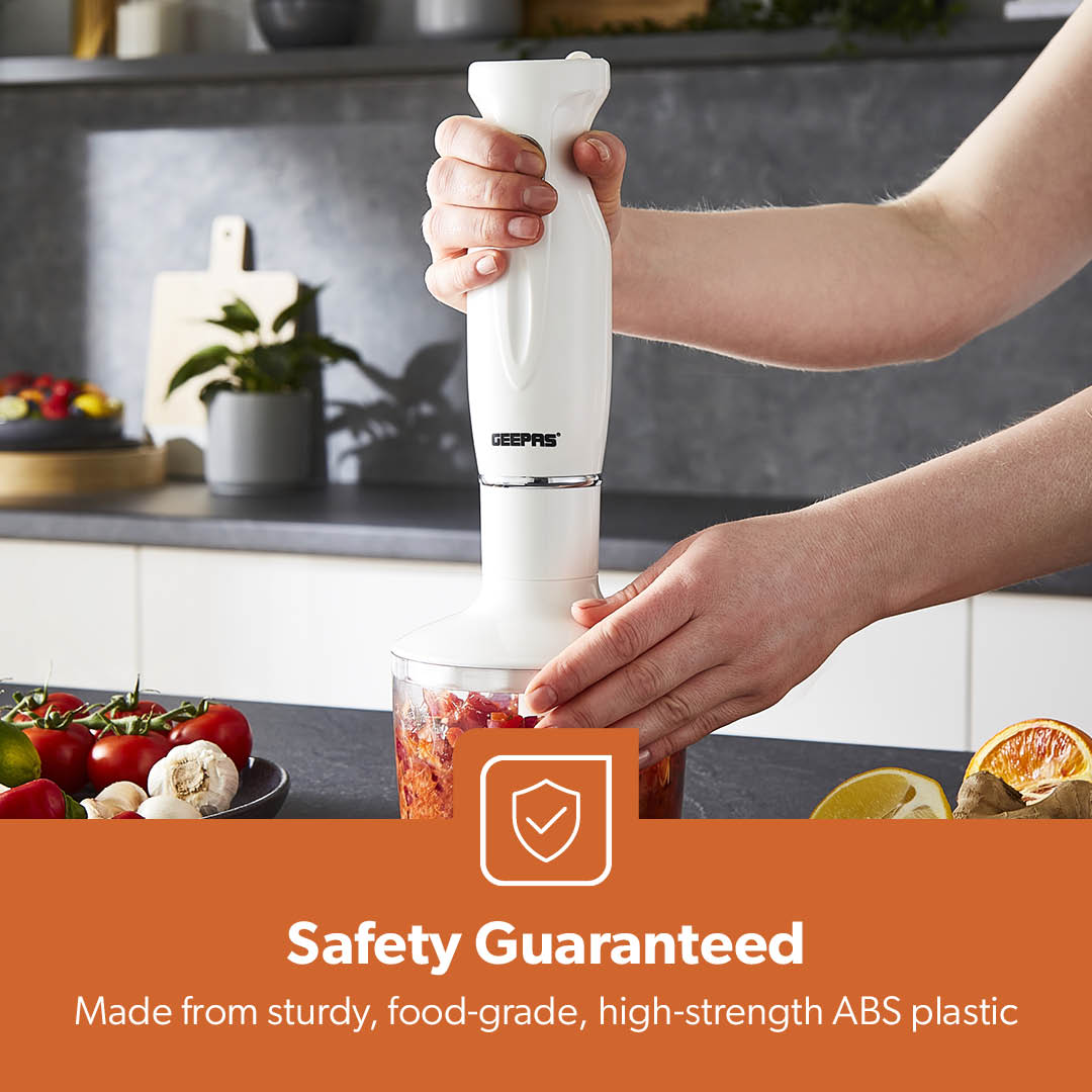 4-in-1 White Hand Blender with Electric Whisk