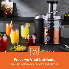 800W High-Speed Centrifugal Juicer With Wide Chute & Dual Speed