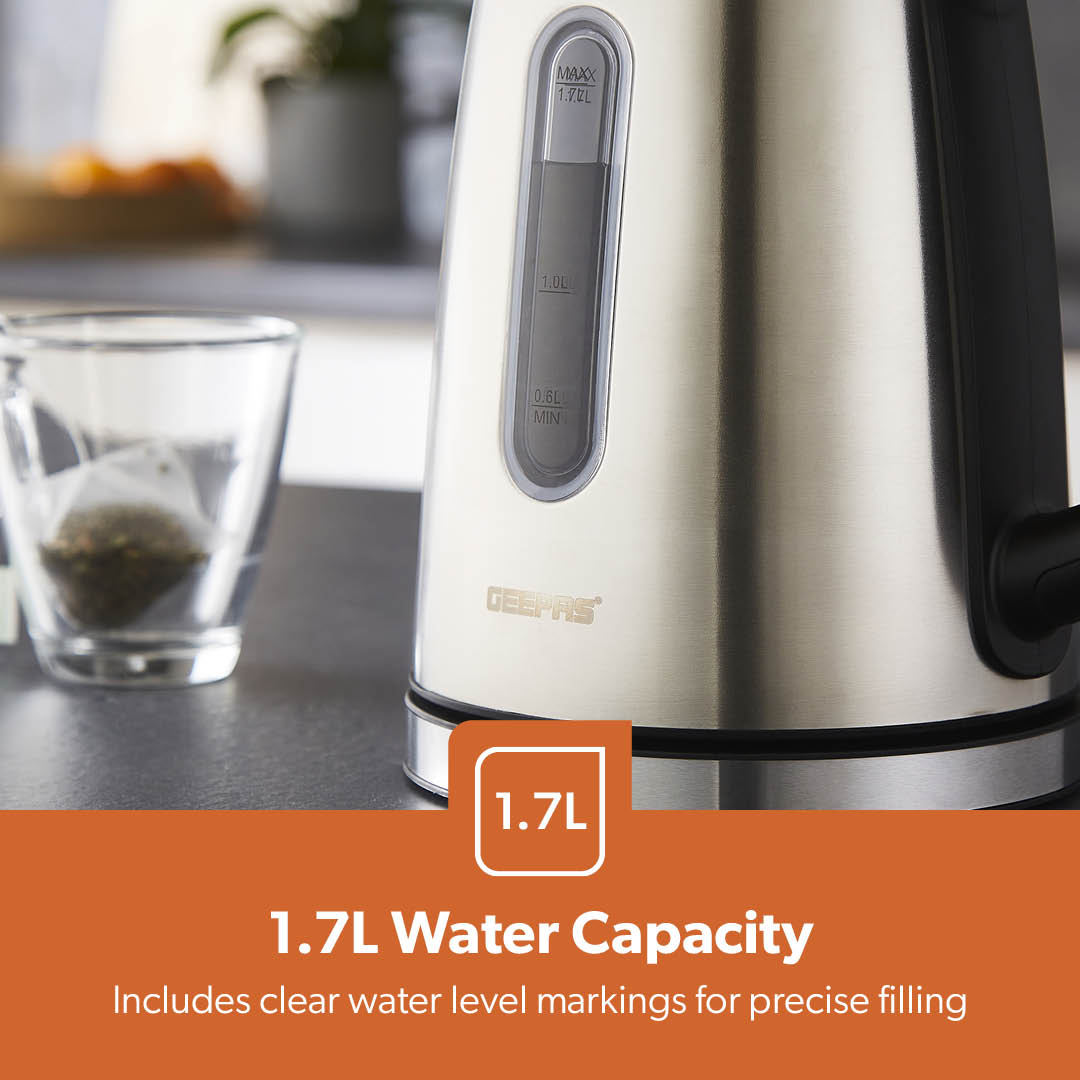 2200W Double-Walled Illuminated Stainless Steel Electric Kettle 1.7L