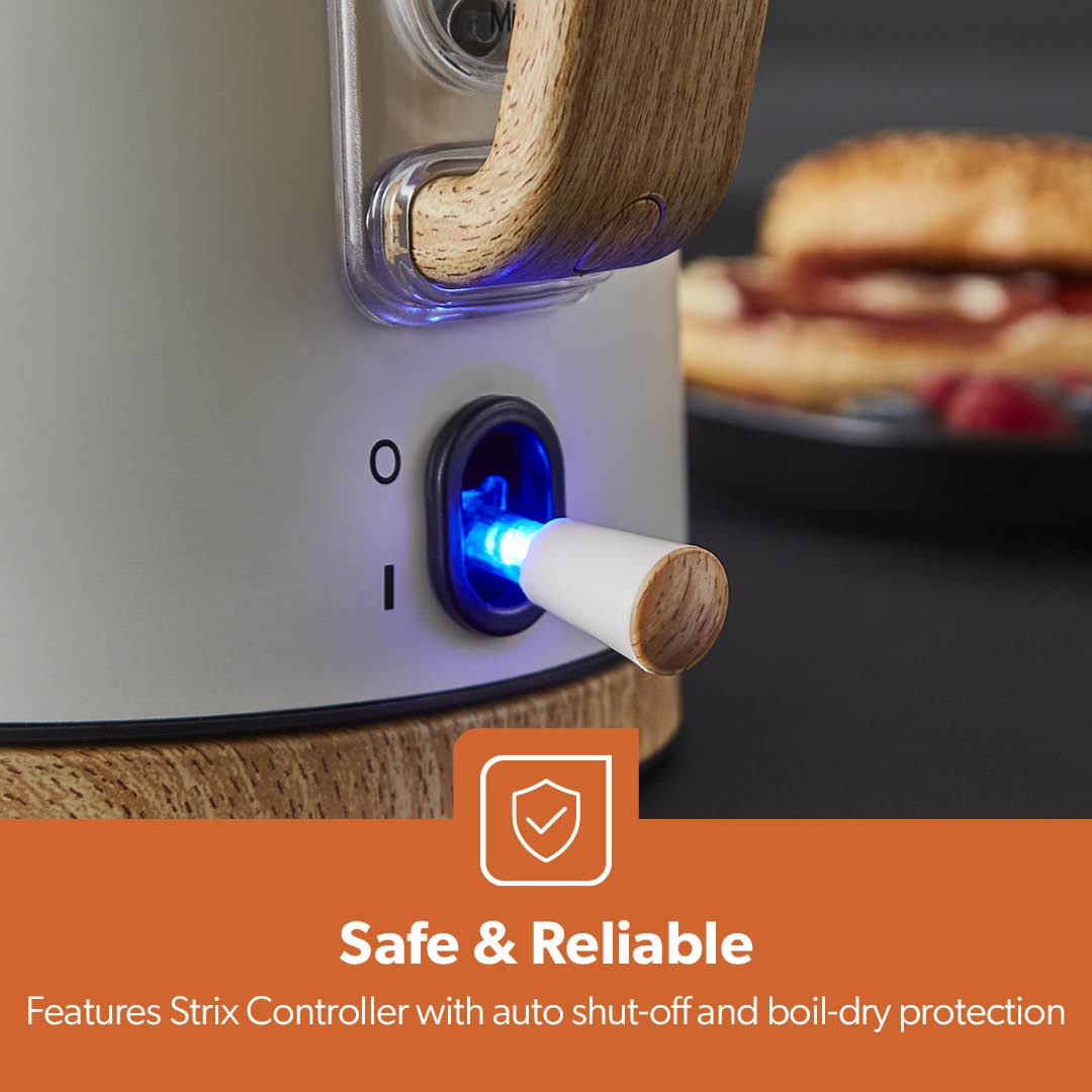 NordiQ Cream 1.7L Fast Boil Stainless Steel Electric Kettle