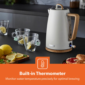 NordiQ Cream 1.7L Fast Boil Stainless Steel Electric Kettle