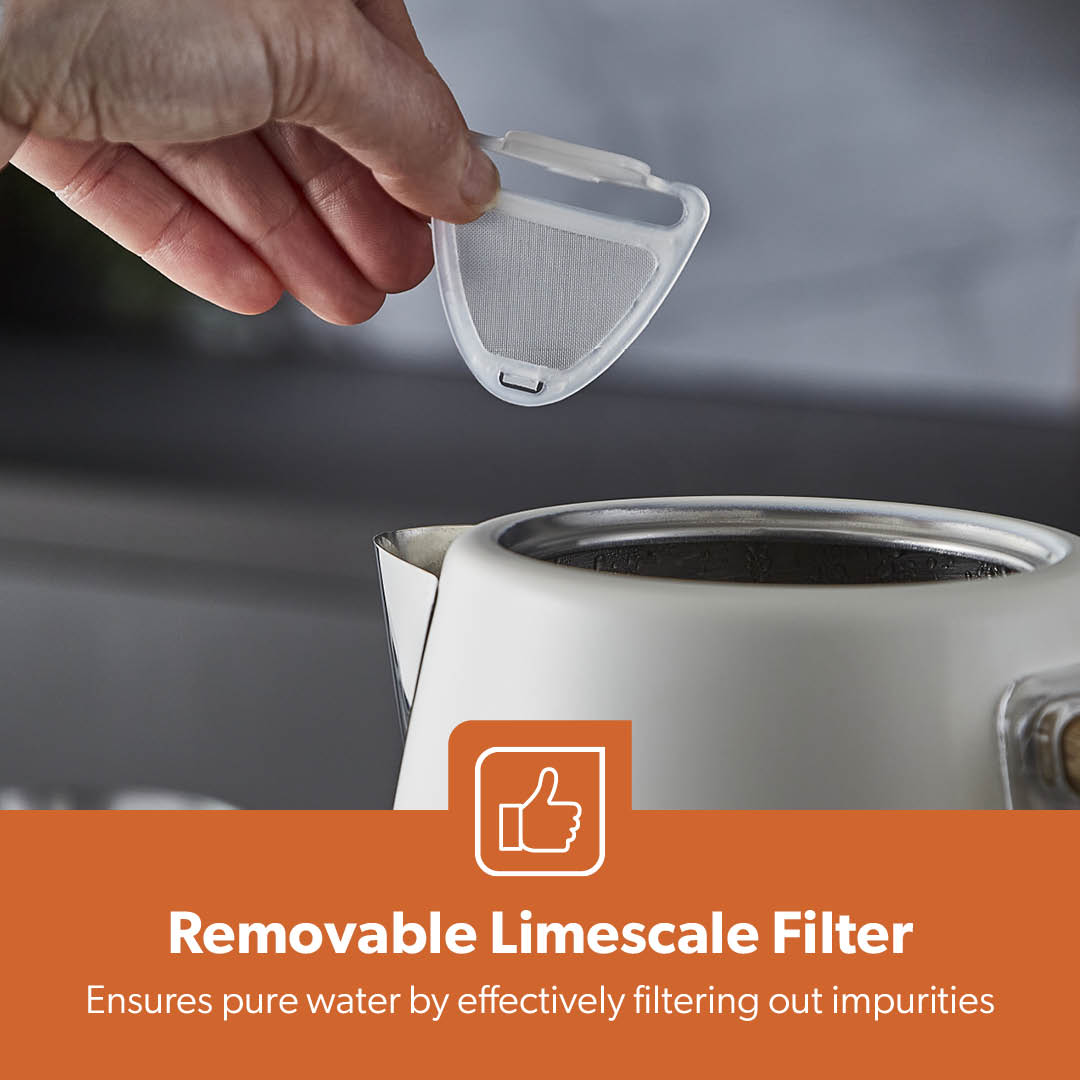 NordiQ Cream 1.7L Fast Boil Stainless Steel Electric Kettle