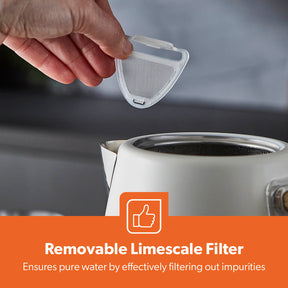 NordiQ Cream 1.7L Fast Boil Stainless Steel Electric Kettle