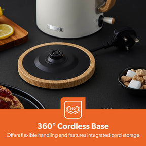 NordiQ Cream 1.7L Fast Boil Stainless Steel Electric Kettle