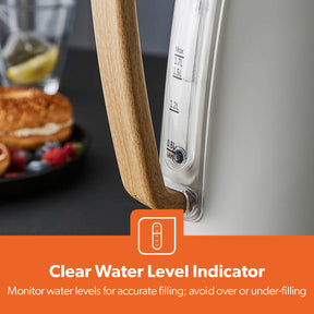 NordiQ Cream 1.7L Fast Boil Stainless Steel Electric Kettle