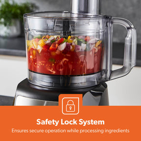 1200W Compact Food Processor, Blender & Grinder Silver