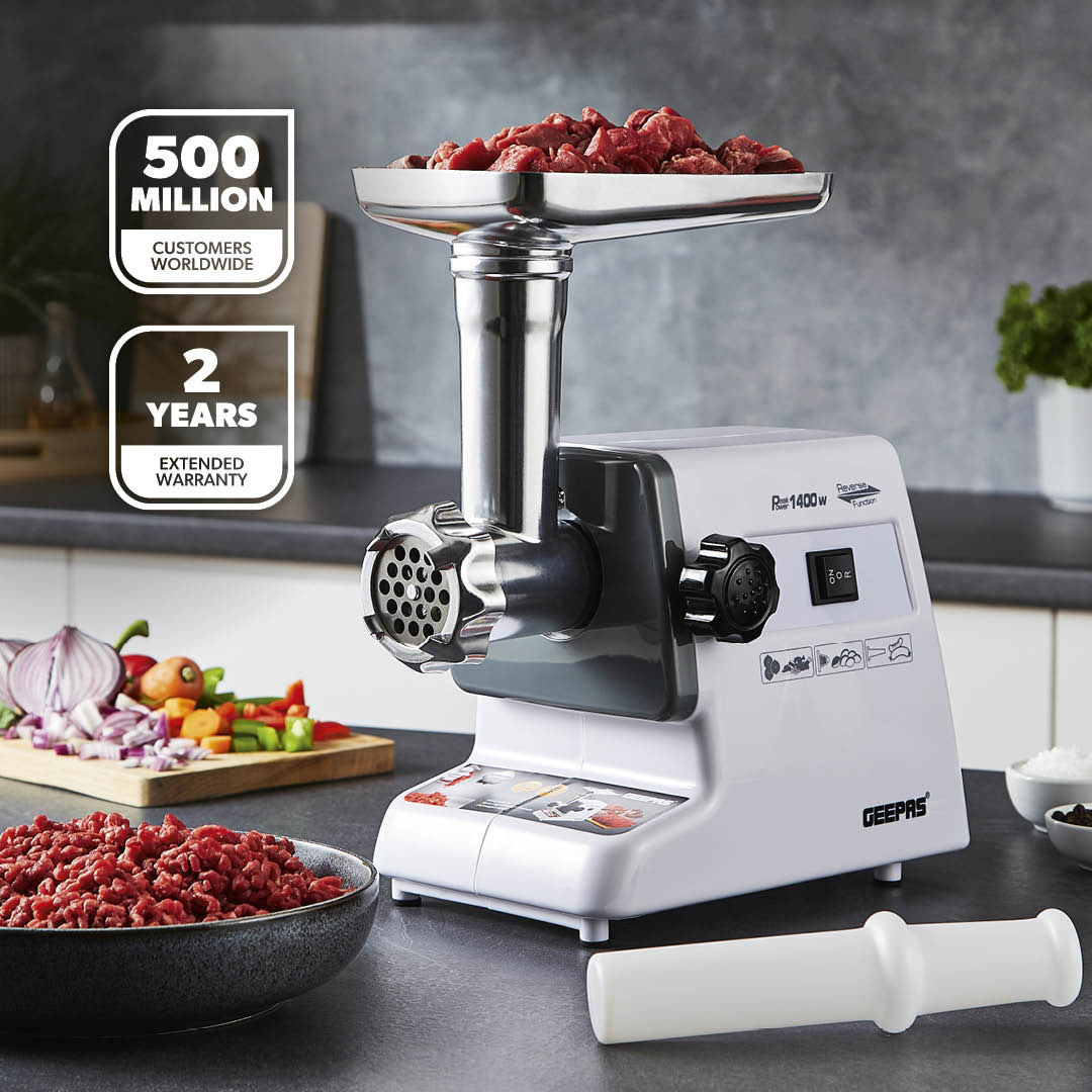 1400W Retro-Style Stainless Steel Automatic Meat Grinder and Meat Mincer