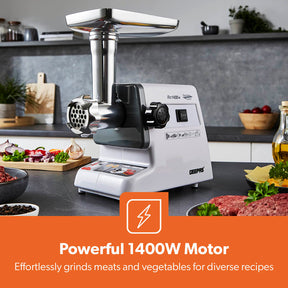1400W Retro-Style Stainless Steel Automatic Meat Grinder and Meat Mincer