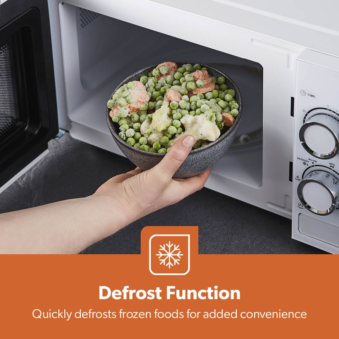 20L White Manual Microwave Oven With 5 Power Levels 700W