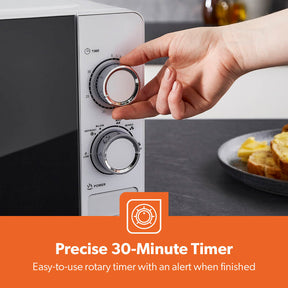 20L White Manual Microwave Oven With 5 Power Levels 700W