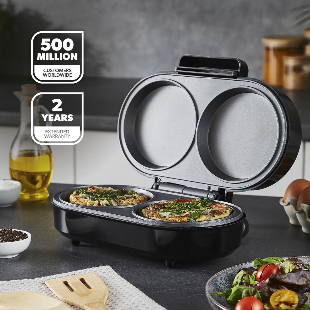 Dual Omelette Maker Non-Stick Deep Fill Cooking Plates