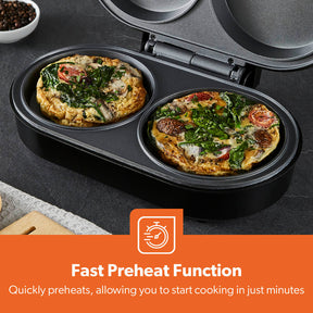 Dual Omelette Maker Non-Stick Deep Fill Cooking Plates