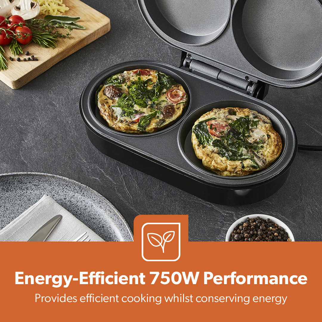Dual Omelette Maker Non-Stick Deep Fill Cooking Plates