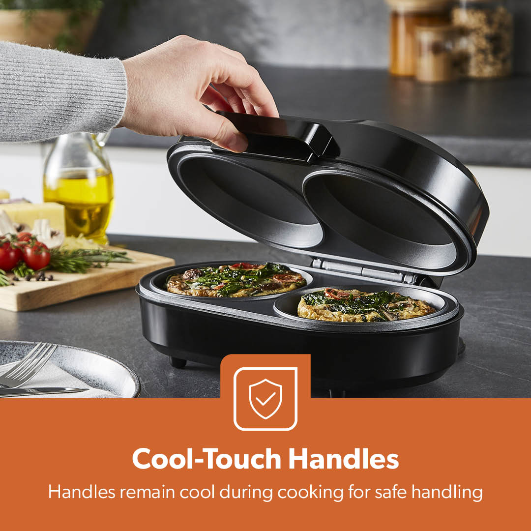 Dual Omelette Maker Non-Stick Deep Fill Cooking Plates