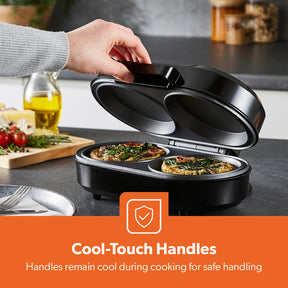 Dual Omelette Maker Non-Stick Deep Fill Cooking Plates