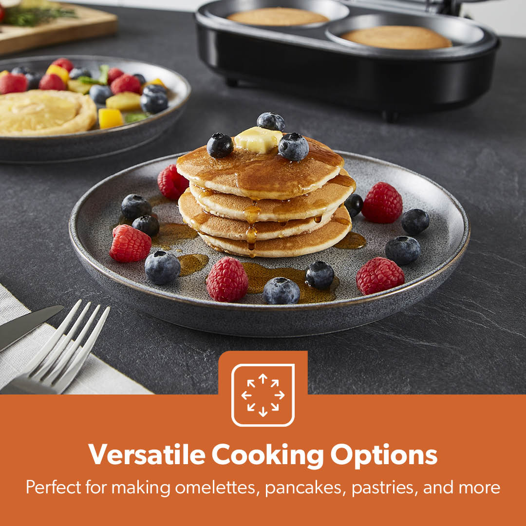 Dual Omelette Maker Non-Stick Deep Fill Cooking Plates