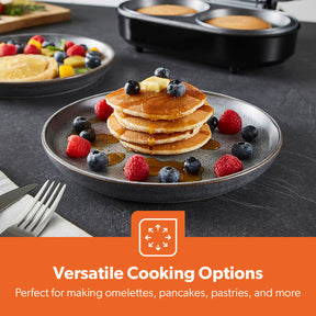 Dual Omelette Maker Non-Stick Deep Fill Cooking Plates