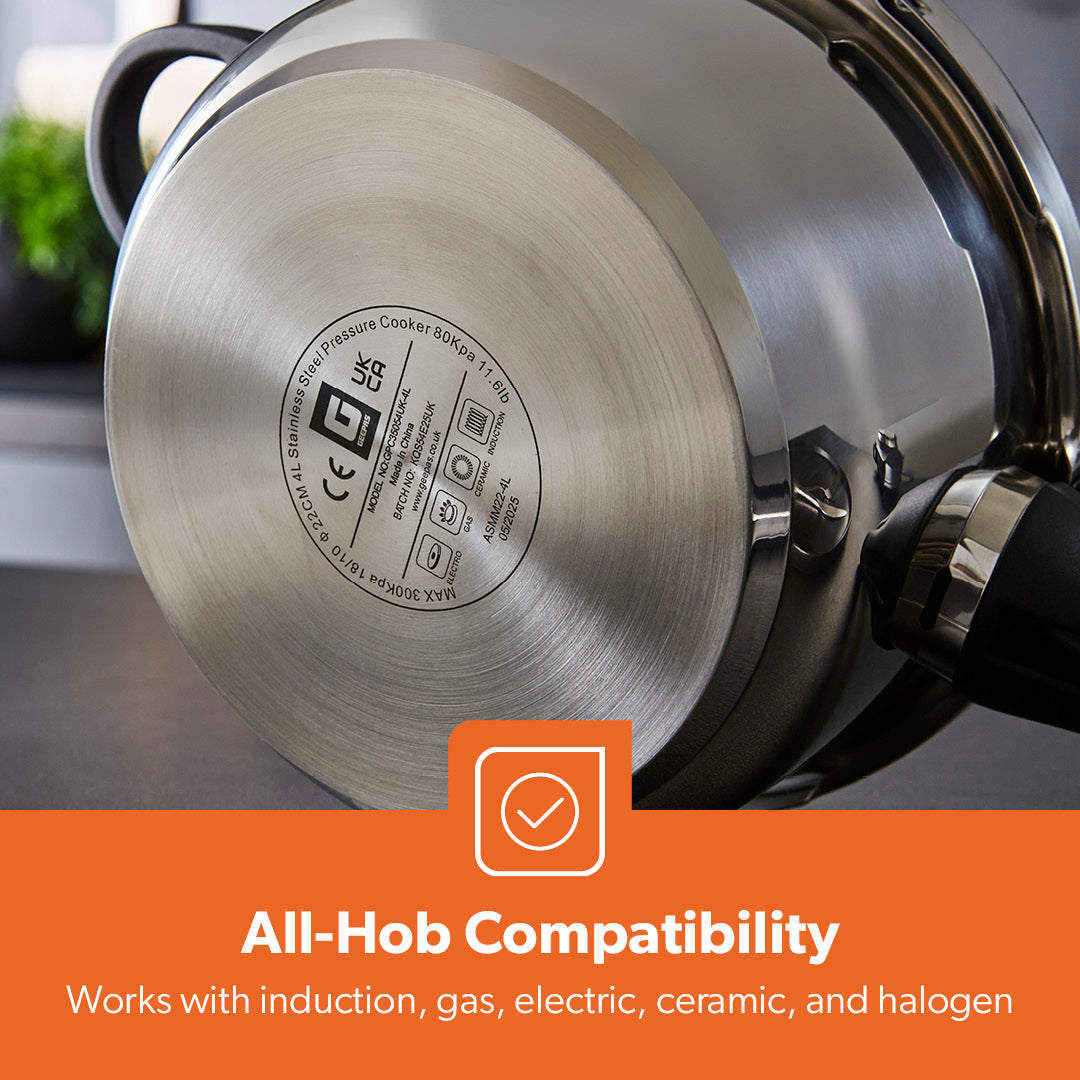 4L Stainless Steel Pressure Cooker With Quick Pressure Release