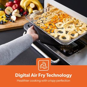 15-In-1 Black Air Fryer Pizza Oven For Indoor & Outdoor 18L