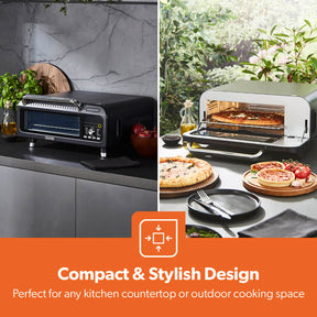 15-In-1 Black Air Fryer Pizza Oven For Indoor & Outdoor 18L