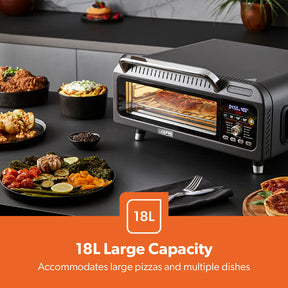 15-In-1 Grey Air Fryer Pizza Oven With 18L Capacity