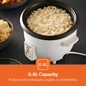 0.6L White Non-Stick Electric Rice Cooker With Cup & Spatula