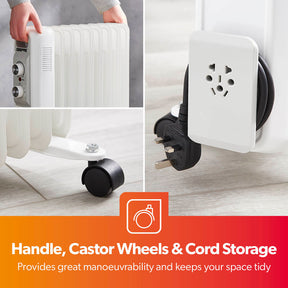 9-Fin Portable Electric Oil-Filled Radiator Heater
