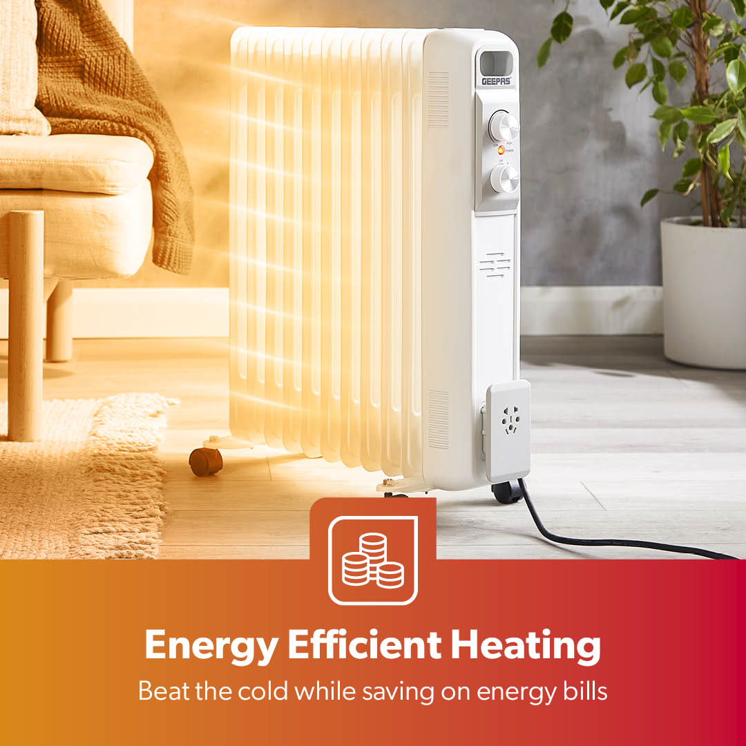 11-Fin Portable Oil Filled Electric Radiator Heater