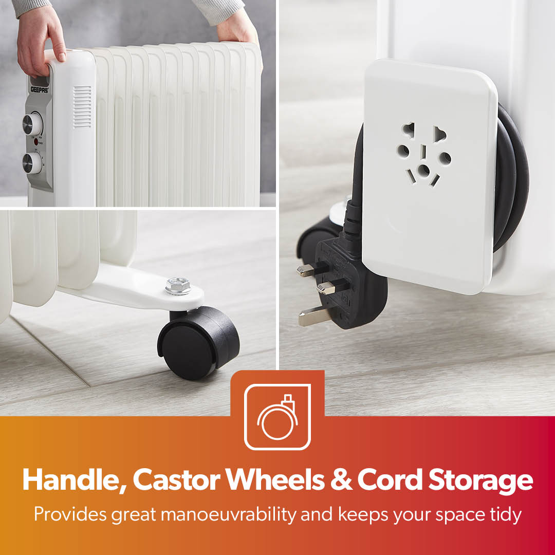 11-Fin Portable Oil Filled Electric Radiator Heater