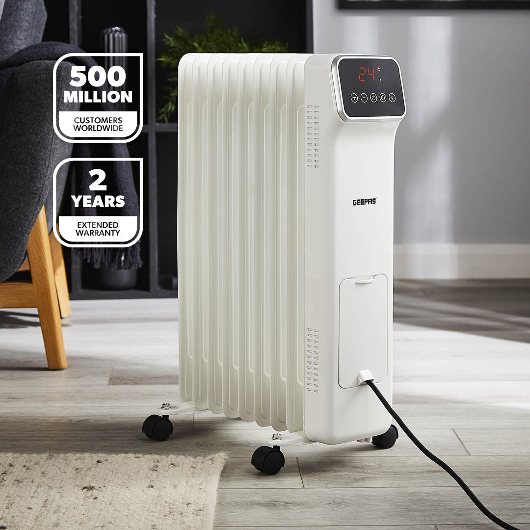 9-Fin Remote Controlled Electric Oil-Filled Radiator Heater