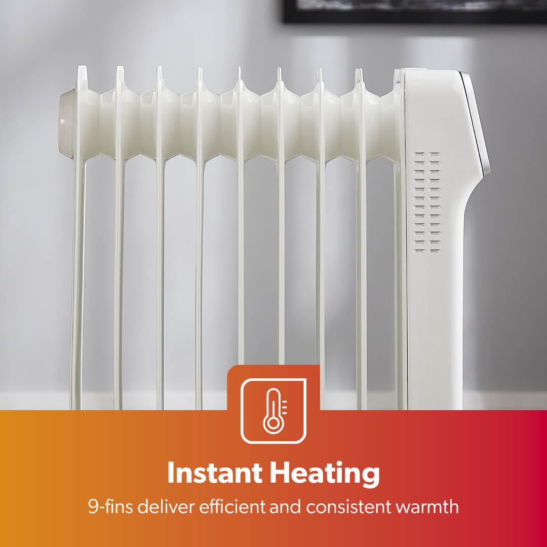 9-Fin Remote Controlled Electric Oil-Filled Radiator Heater