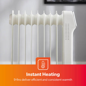 9-Fin Remote Controlled Electric Oil-Filled Radiator Heater