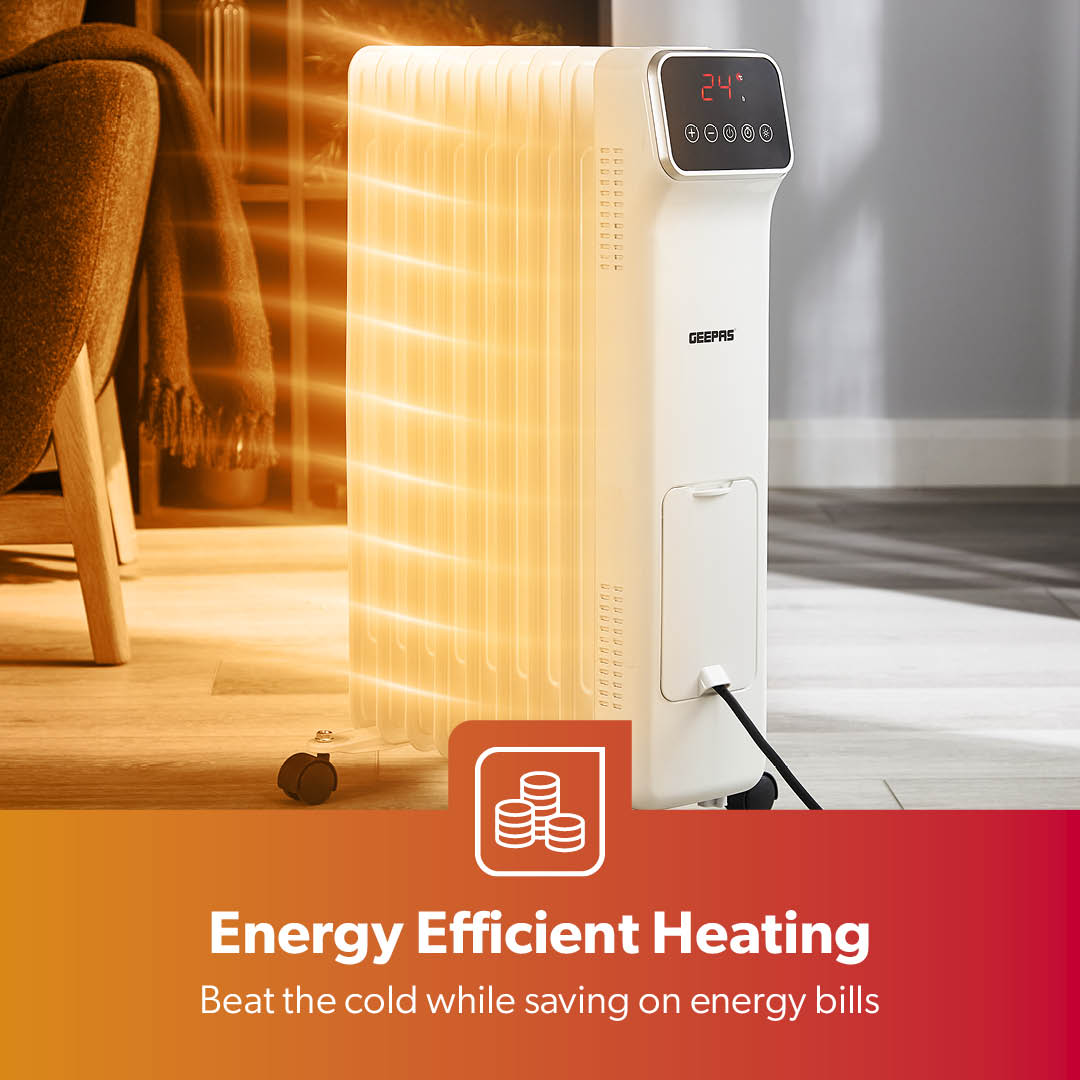 9-Fin Remote Controlled Electric Oil-Filled Radiator Heater