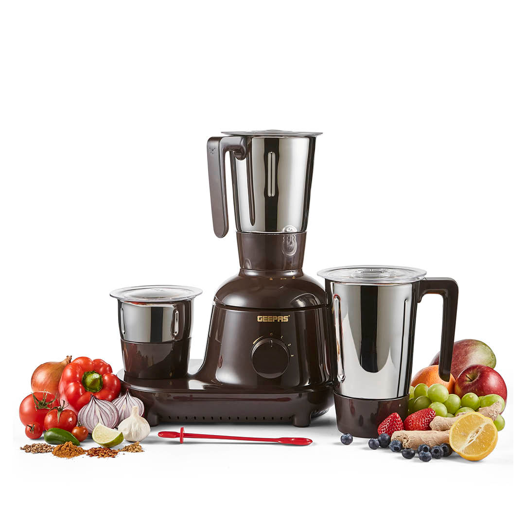 3-in-1 Black Heavy-Duty Wet and Dry Mixer Grinder 750W