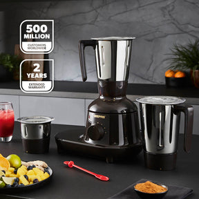 3-in-1 Black Heavy-Duty Wet and Dry Mixer Grinder 750W