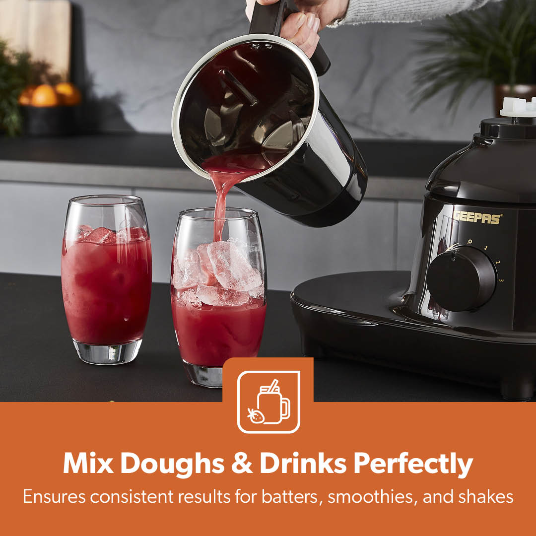 3-in-1 Black Heavy-Duty Wet and Dry Mixer Grinder 750W